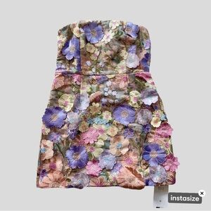 Sleeveless Floral Embellished Mini Dress